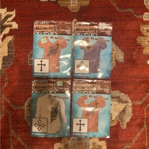 Simplicity Melrose Ave Cross/Fleur De Lis Flocked Transfer Decal Bundle (4) 🤍